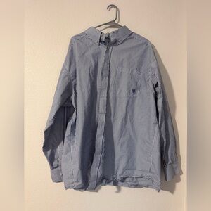 Western Ariat Men's Navy Striped Shirt Size XXL